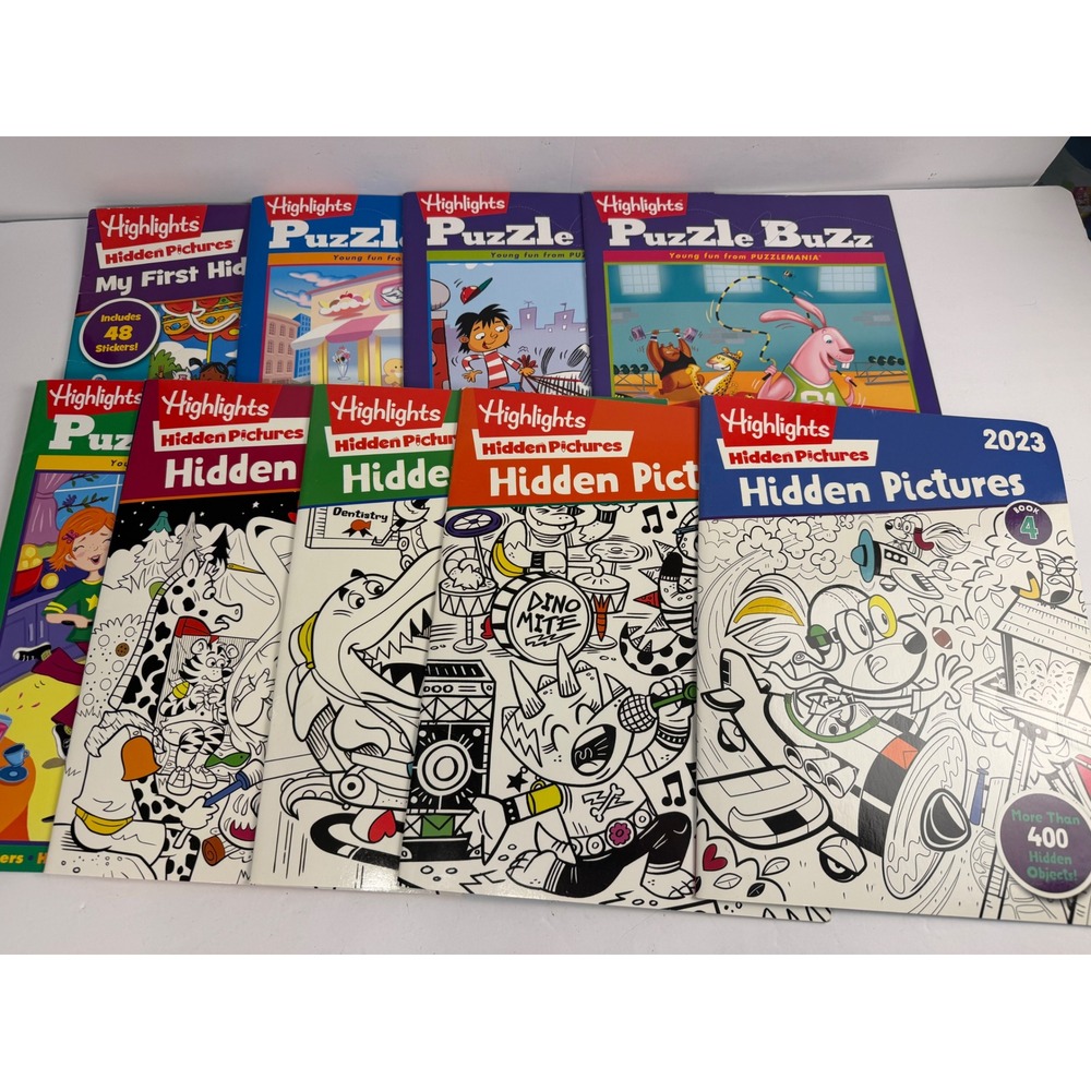 Highlights Hidden Pictures Puzzle Buzz Books Lot of 9 Activity Puzzles